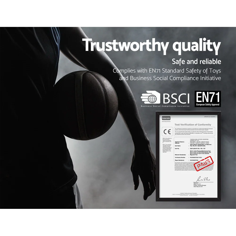 Everfit 3.05M Basketball Hoop Stand System Adjustable Height Portable Black Pro - Nurns