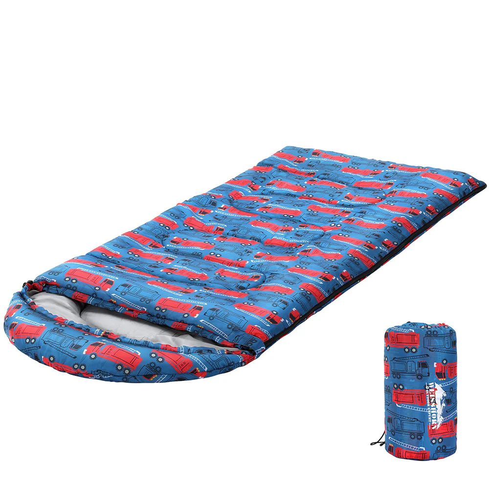 Sleeping Bag Kids Single Bags 180cm Thermal Camping Hiking - Blue - Nurns