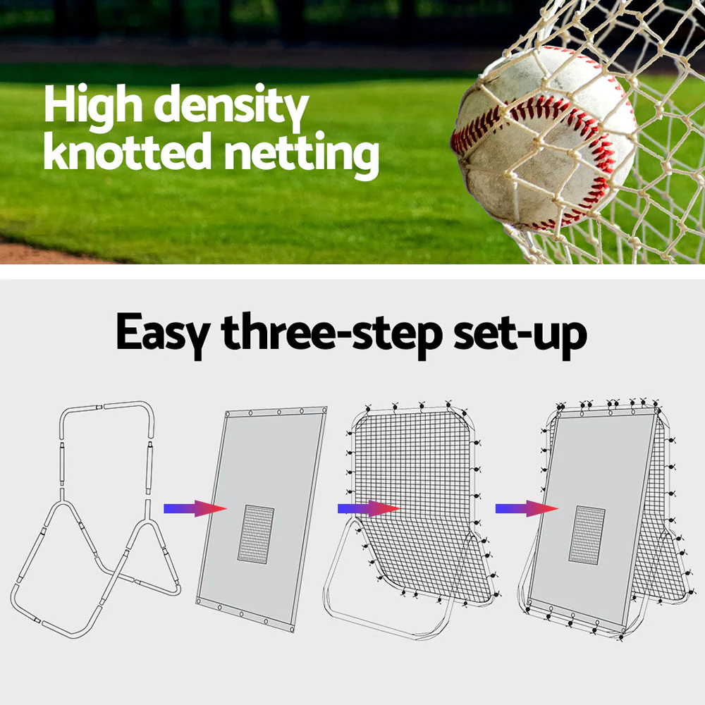 Everfit Baseball Net Rebound Pitching Kit Target Hitter 2 in 1 Training Aid - Nurns