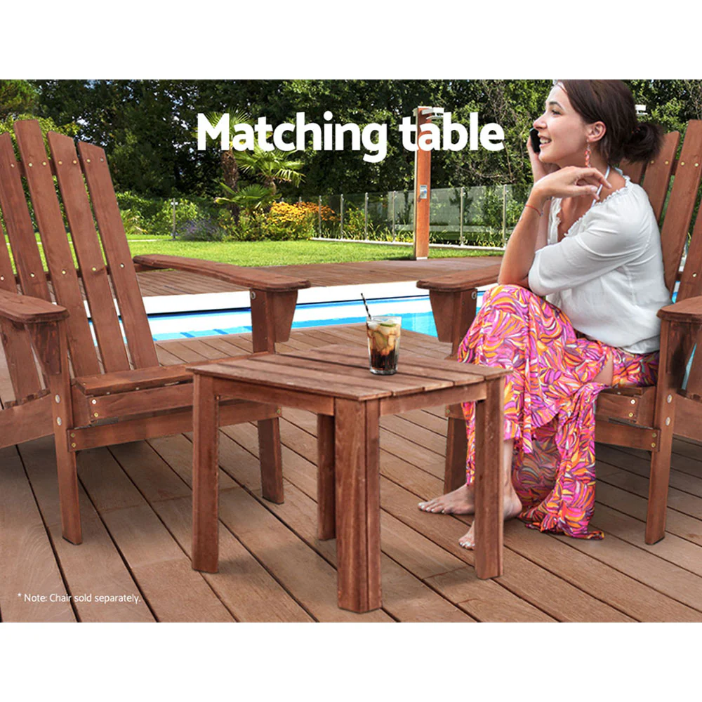 Ruben Coffee Side Table Wooden Desk Outdoor Furniture Camping Garden - Brown - Nurns