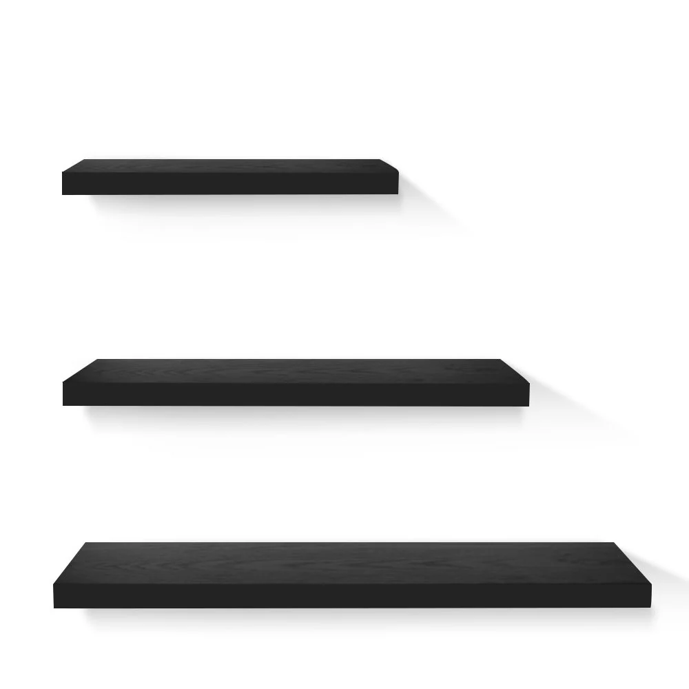 Artiss Floating Wall Shelf Set of 3 Black - Nurns