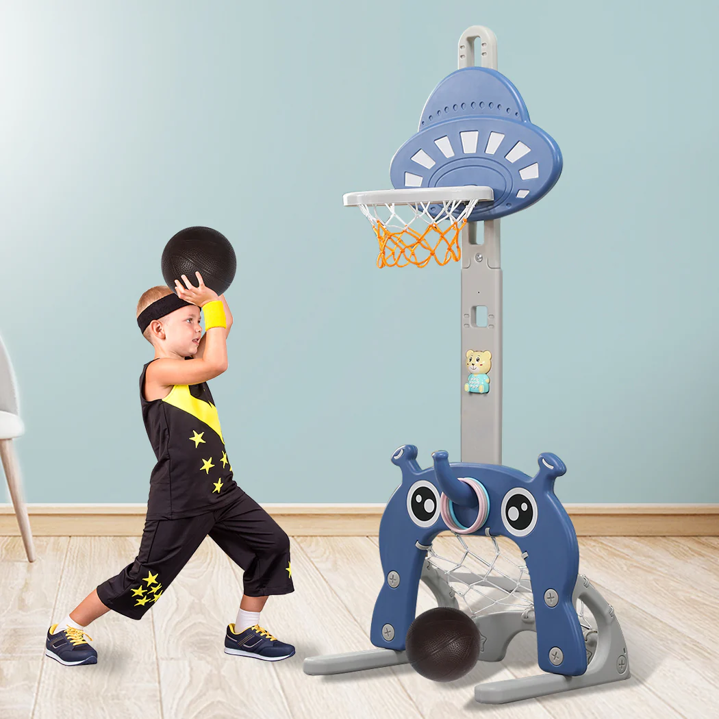 BoPeep Kids Basketball Hoop Set Stand Sports Gift Toys 5-in-1 Adjustable Height - Nurns