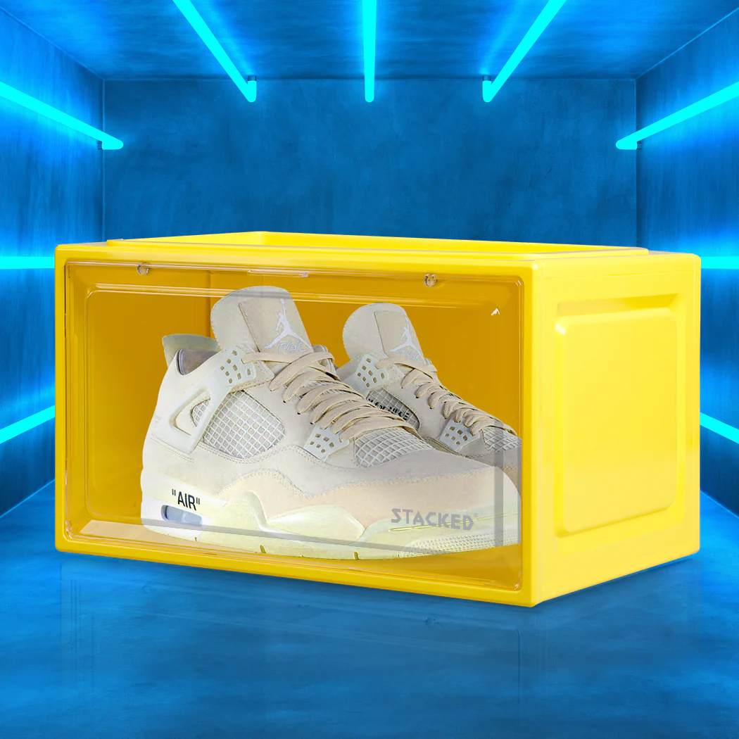 Stacked Sneaker Display Case Clear Shoe Yellow - Nurns