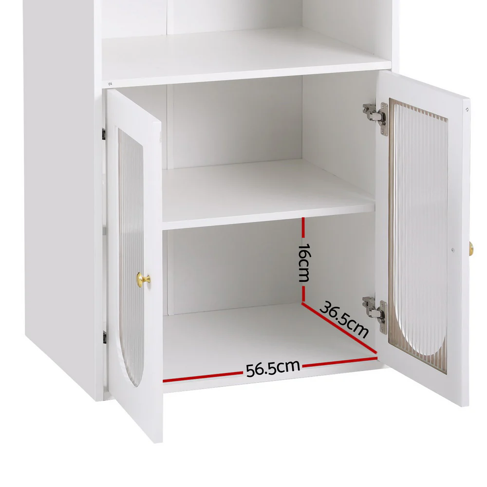 Bar Table Storage Cabinet Dining Wine Rack Desk Extendable - White - Nurns