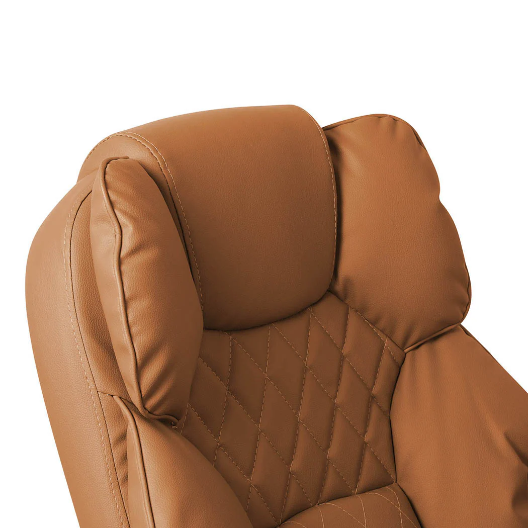 Levede Gaming Chair Office Computer Brown No Footrest - Nurns
