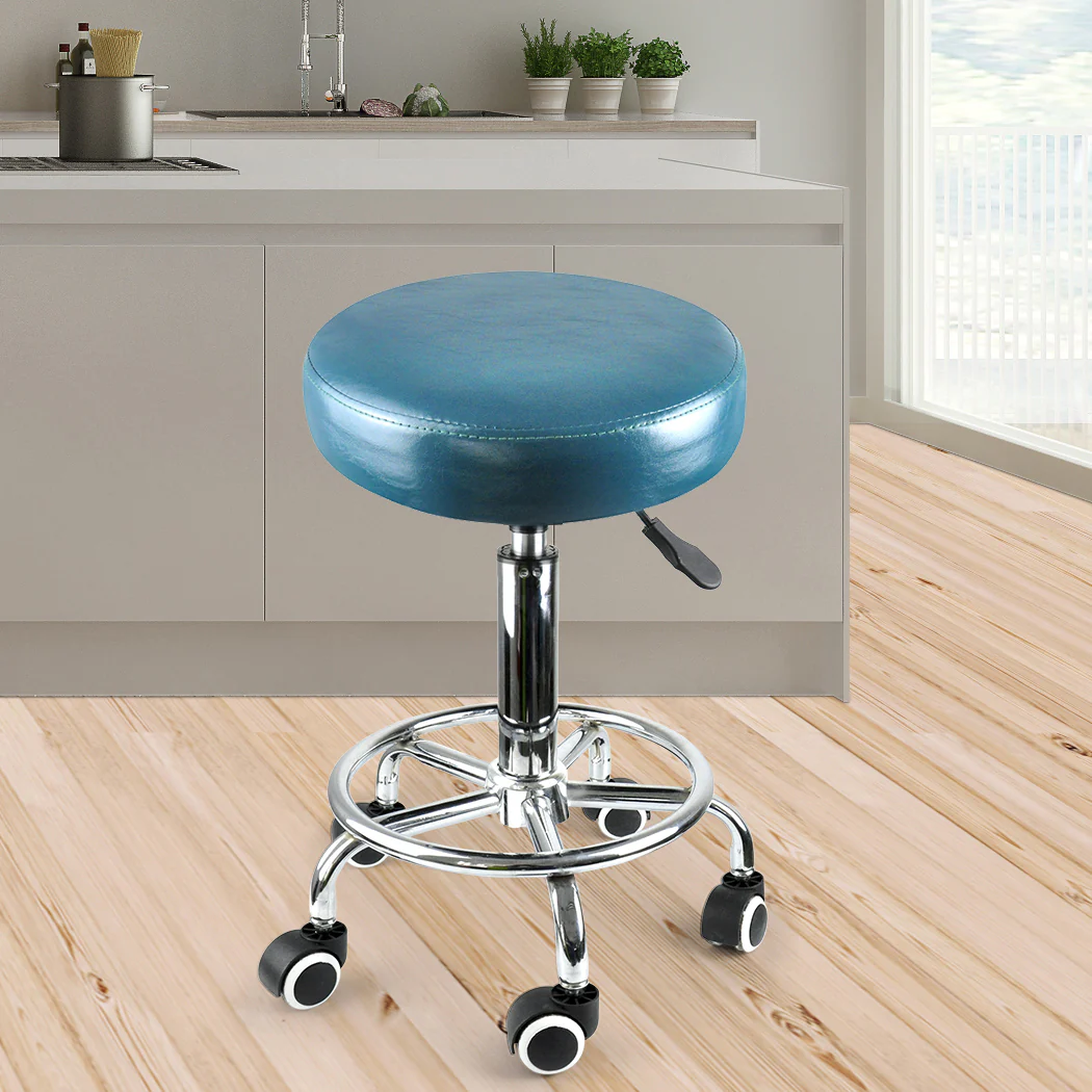 Bar Stools Salon Stool Swivel Barber Dining Chair Pu Hydraulic Lift Teal - Nurns
