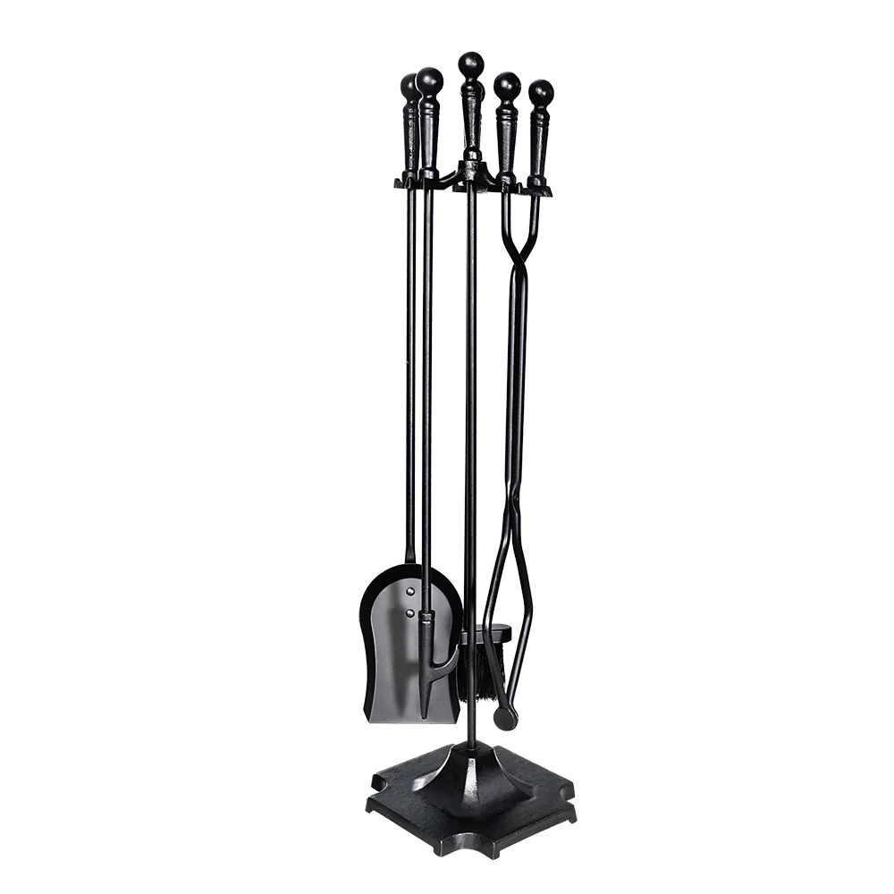 Fireplace Tool Set Fire Place Tools Poker Brush Shovel Stand Tongs - Nurns