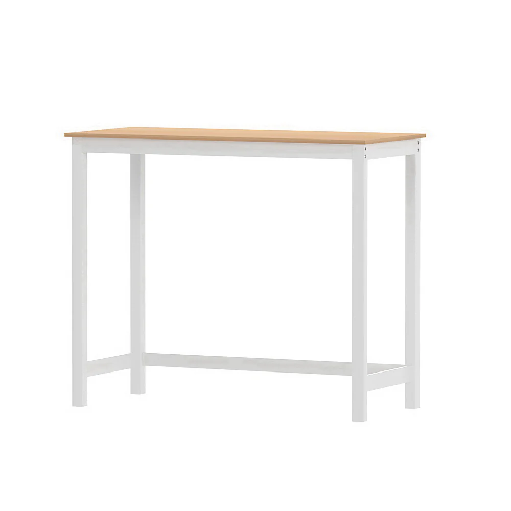 Bar Table Ari Dining Desk High Solid Wood Kitchen Shelf Wooden White Cafe - Nurns