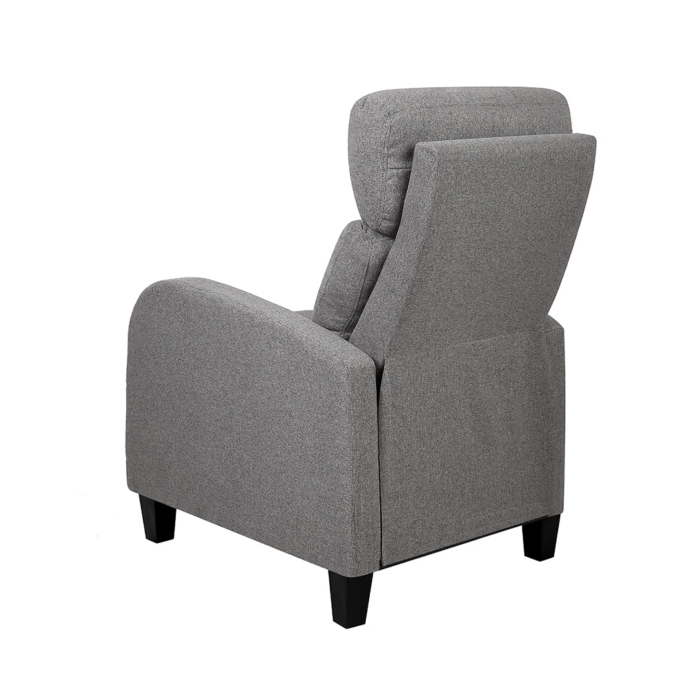 Indira Fabric Reclining Armchair - Grey - Nurns