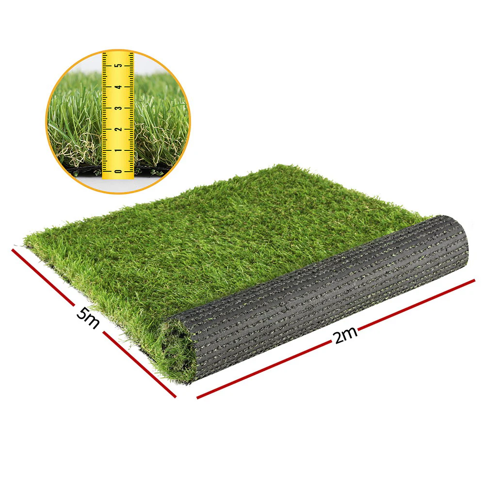Primeturf Artificial Grass 35mm 2mx5m Synthetic Fake Lawn Turf Plastic Plant 4-coloured - Nurns