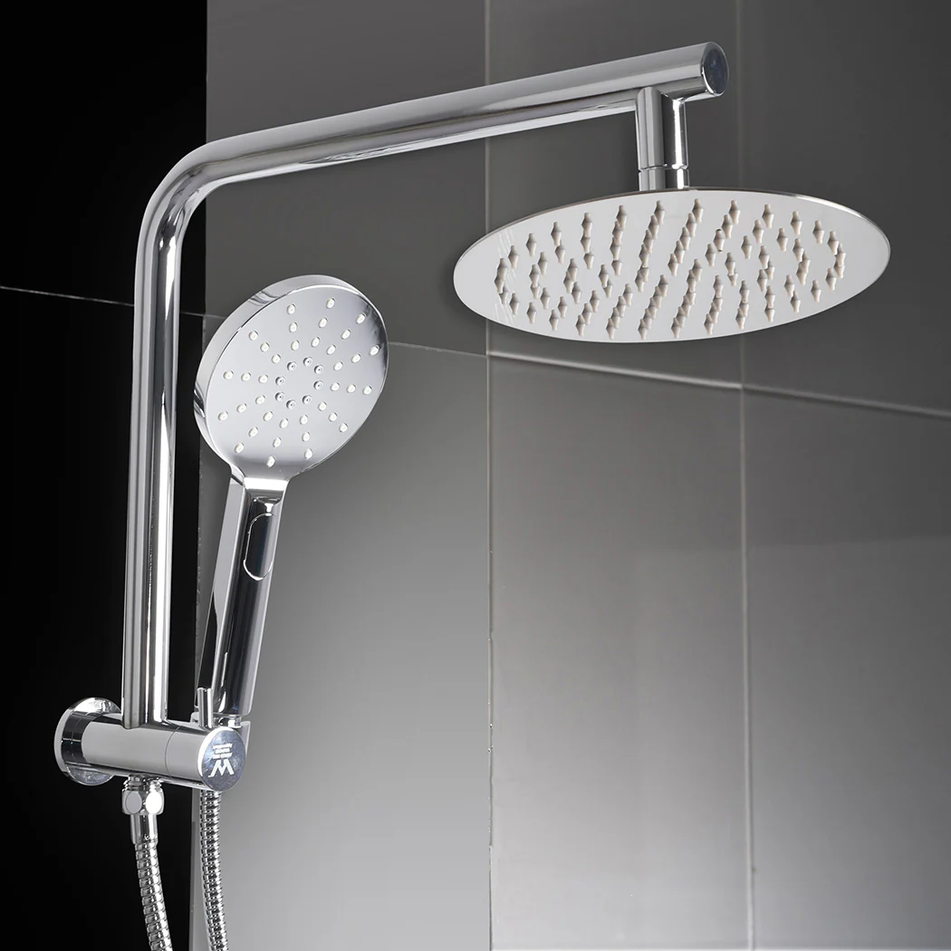 Shower Head High Pressure Set Rain Round - Silver - Nurns