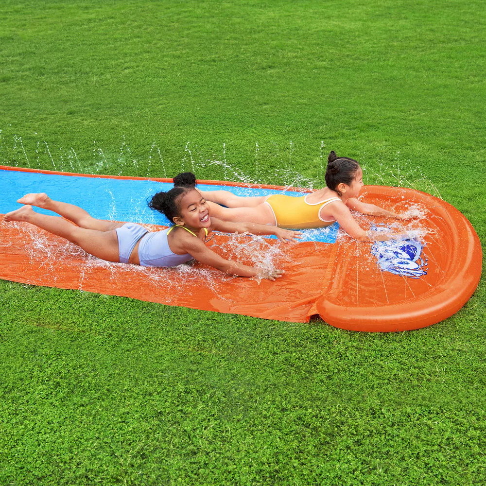 Factory Buys Inflatable Water Slip Slide Double Kids Splash Toy Outdoor Play 4.88M - Nurns