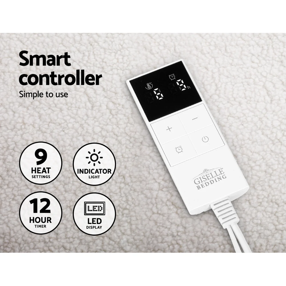 Wendell Electric Soft Blanket Queen Size Fleece - White - Nurns