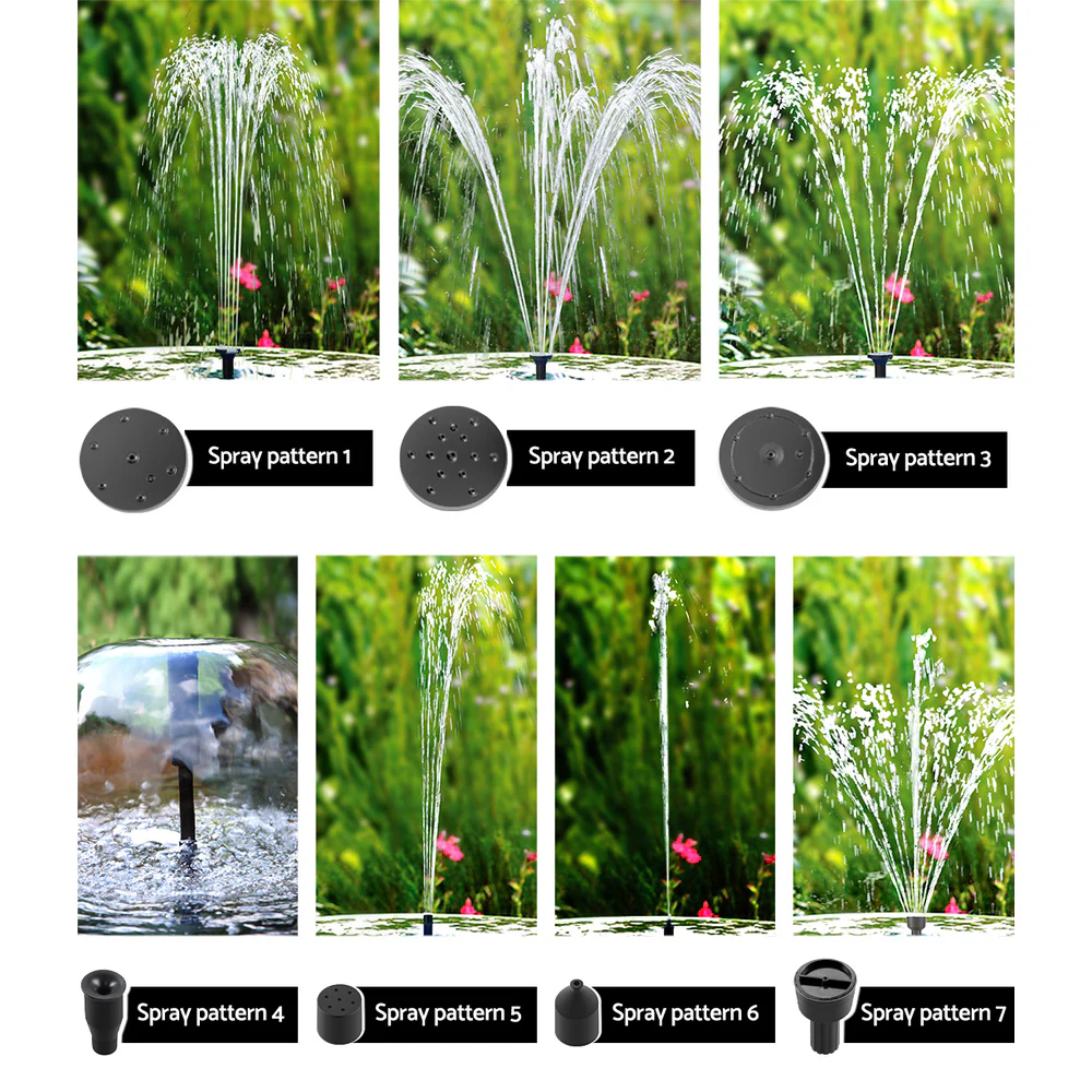 Solar Pond Pump Powered Garden Bird Bath Submersible Kit Panel Outdoor 6 FT - Nurns