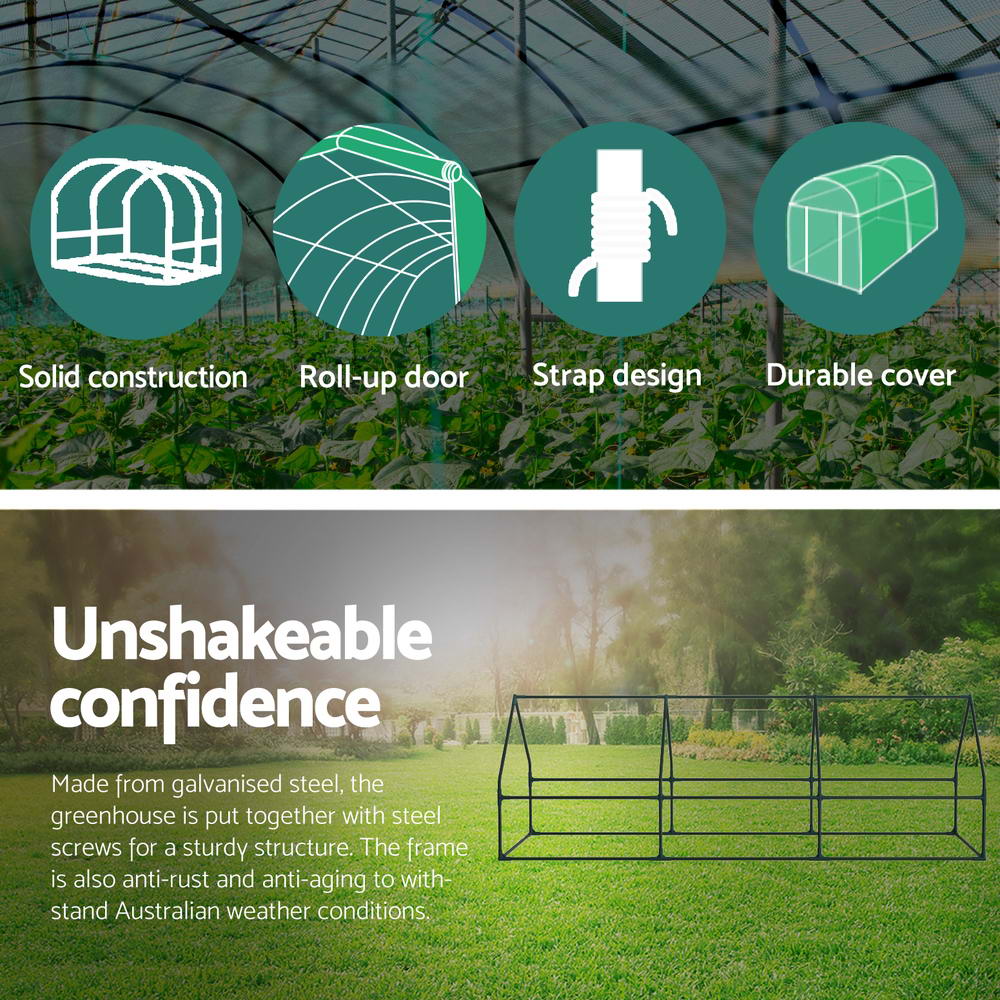 Greenfingers Greenhouse 2.7x0.9x0.9M Mini Green House Raised Garden Bed Planter Box - Nurns
