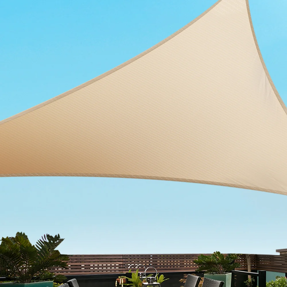 Instahut Shade Sail Cloth Shade cloth Triangle Sun Canopy 3.6x3.6x3.6M - Nurns