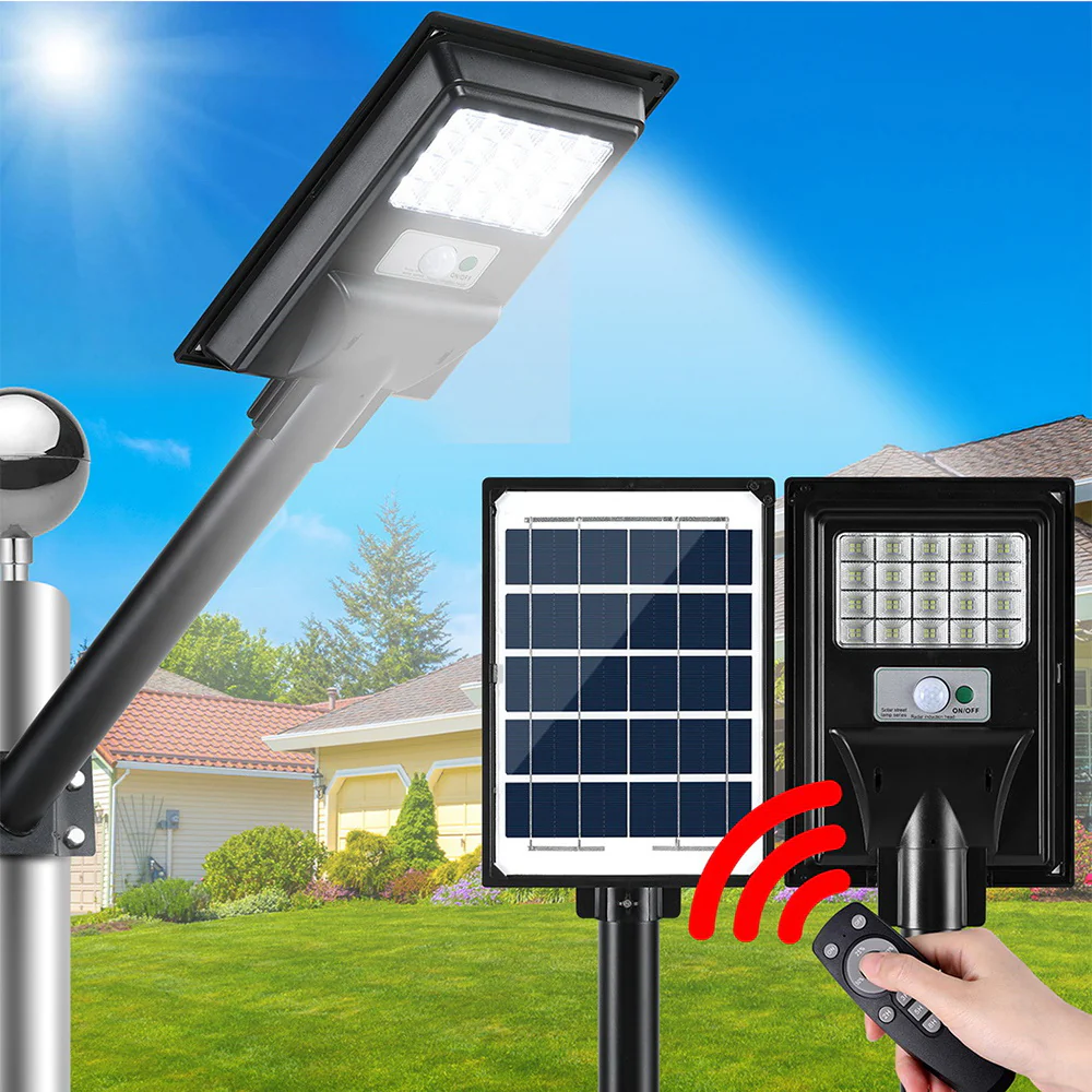 80 LED Solar Street Light Flood Motion Sensor Remote - Nurns