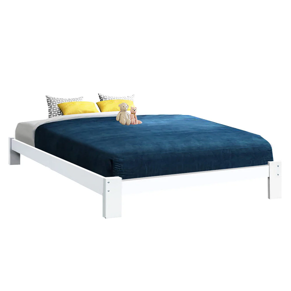 Sapphire Bed & Mattress Package with 34cm Black Mattress - White Queen - Nurns