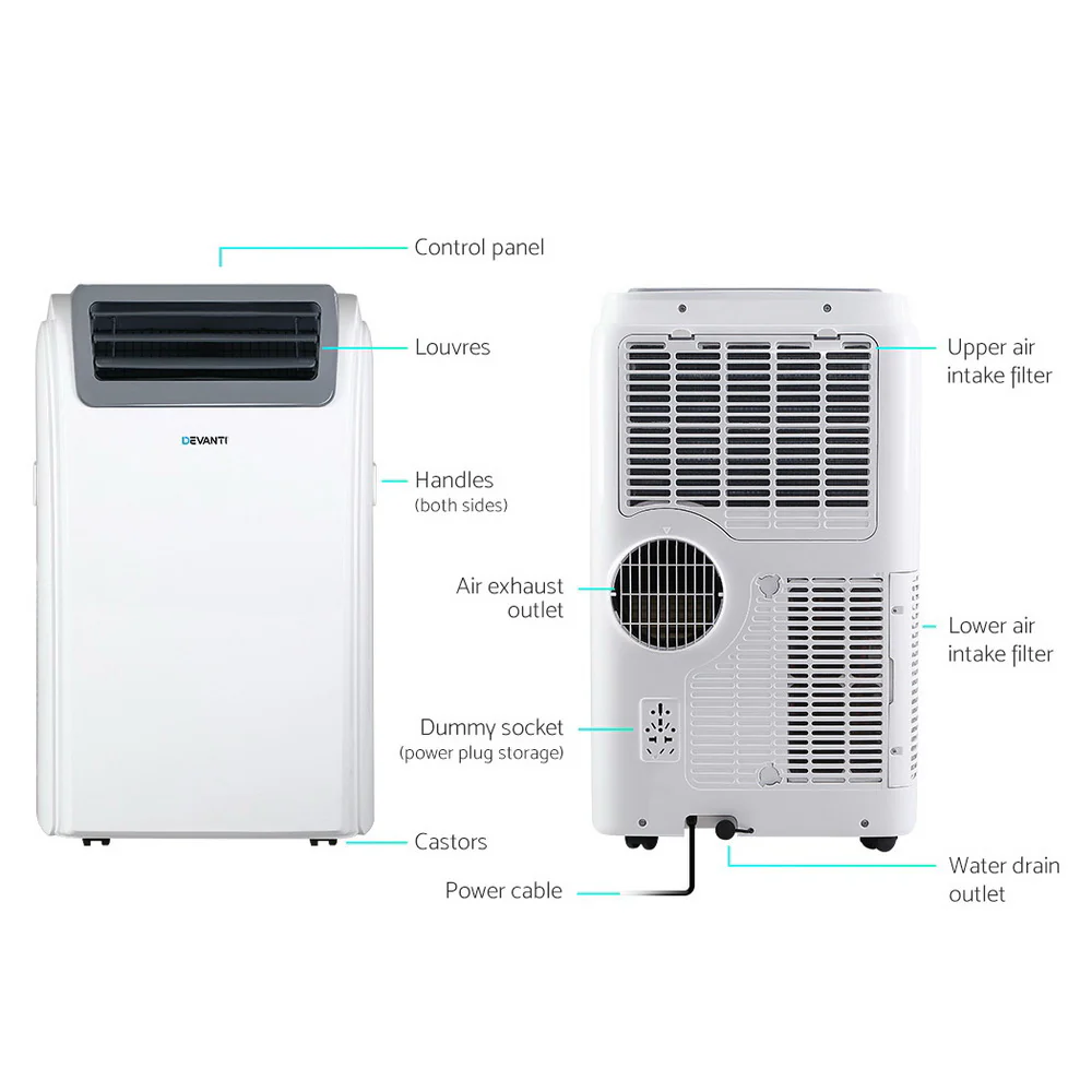 Portable Air Conditioner Cooling Mobile Fan Cooler Dehumidifier Window Kit White 3300W - Nurns