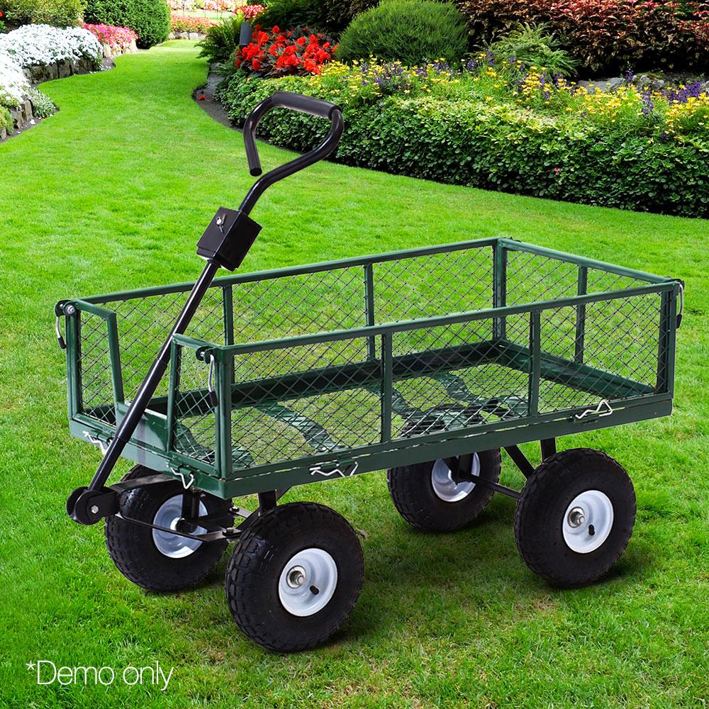 Mesh Garden Steel Cart - Green - Nurns