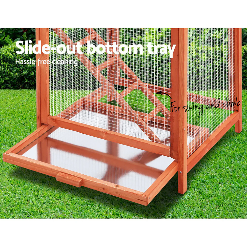 Bird Cage Wooden Pet Cages Aviary Large Carrier Travel Canary Cockatoo Parrot Extra Large - Nurns