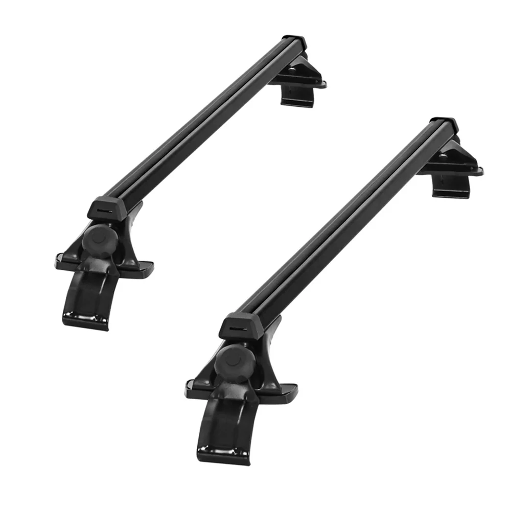 Universal Car Roof Racks Pod Aluminium Cross Bars Brackets 145cm Black - Nurns
