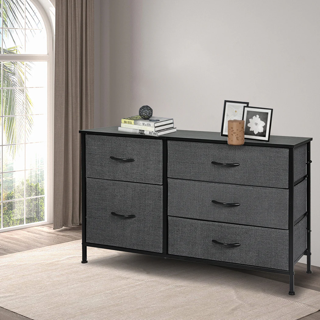 Levede Storage Cabinet Tower Chest Dark Grey - Nurns