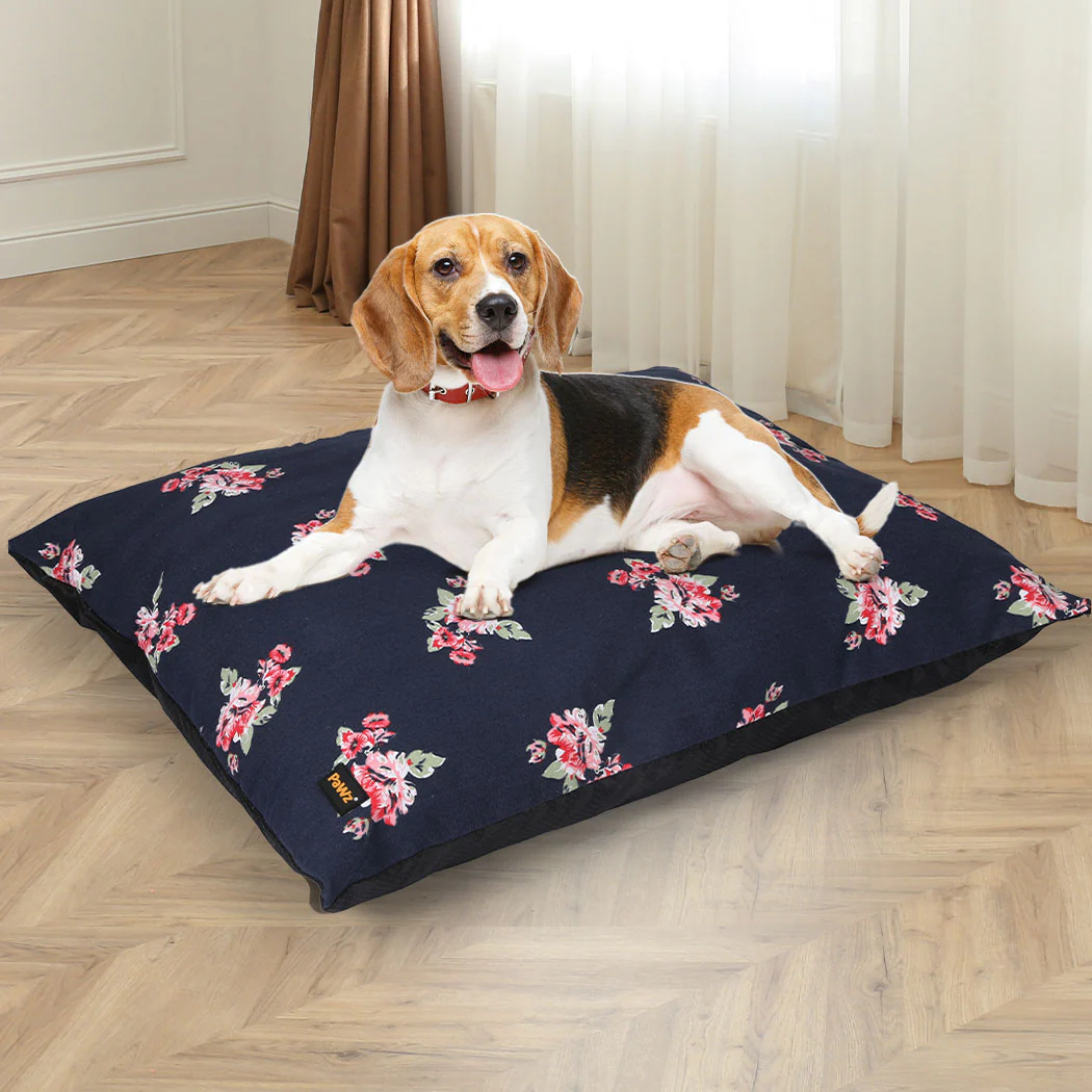 LARGE Dog Beds Calming Pet Washable - Navy - Nurns