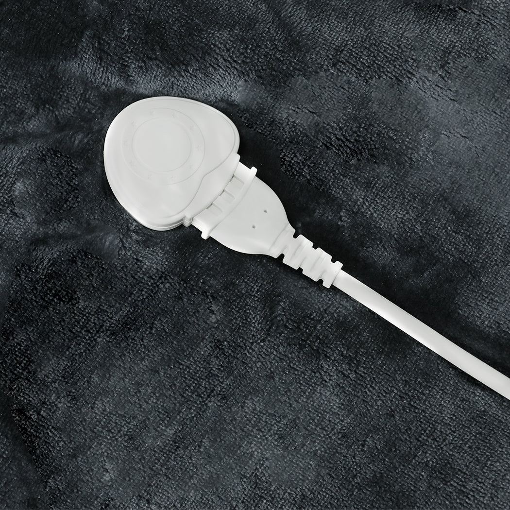 Whitley Electric Soft Blanket Heated Timer Bedding Washable Warm Winter Snuggle - Dark Grey - Nurns