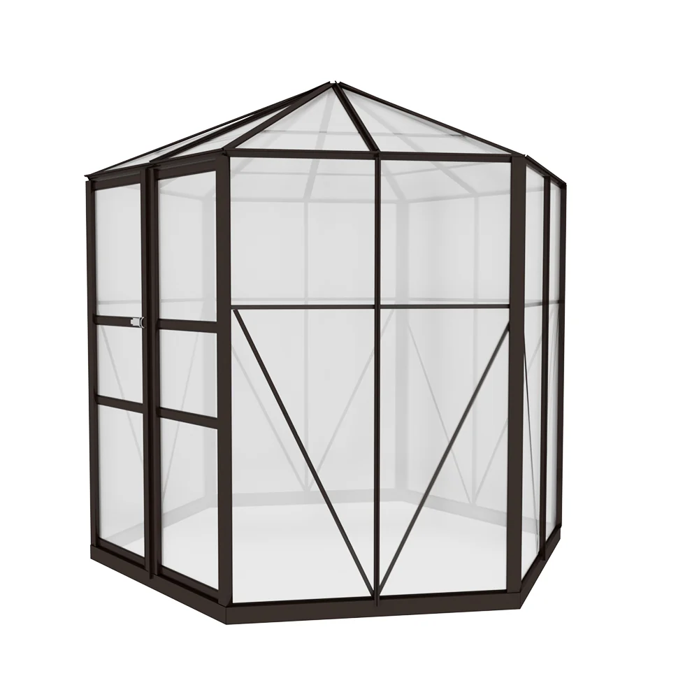 Greenfingers Greenhouse 2.4x2.1x2.32M Aluminium Polycarbonate Green House Garden Shed - Nurns