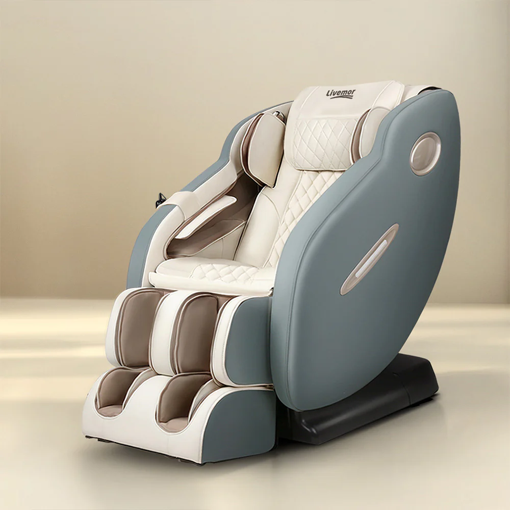 Ajax Massage Chair Electric Recliner Shiatsu Zero Gravity Head Massager - Grey - Nurns