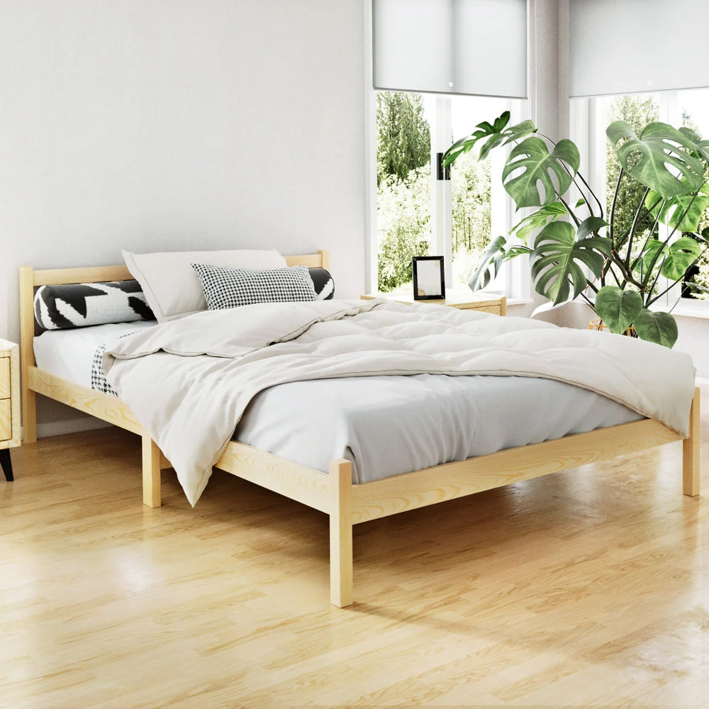 Jade Bed & Mattress Package no Drawers - Oak Double - Nurns