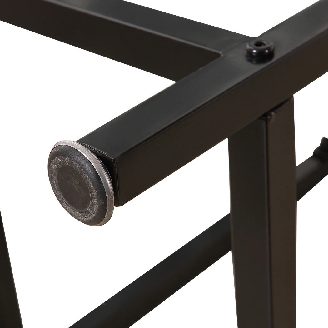 Set of 2 Belgrade Bar Stools Stool Kitchen Wooden Chair Dining Metal Industrial Barstools - Oak - Nurns