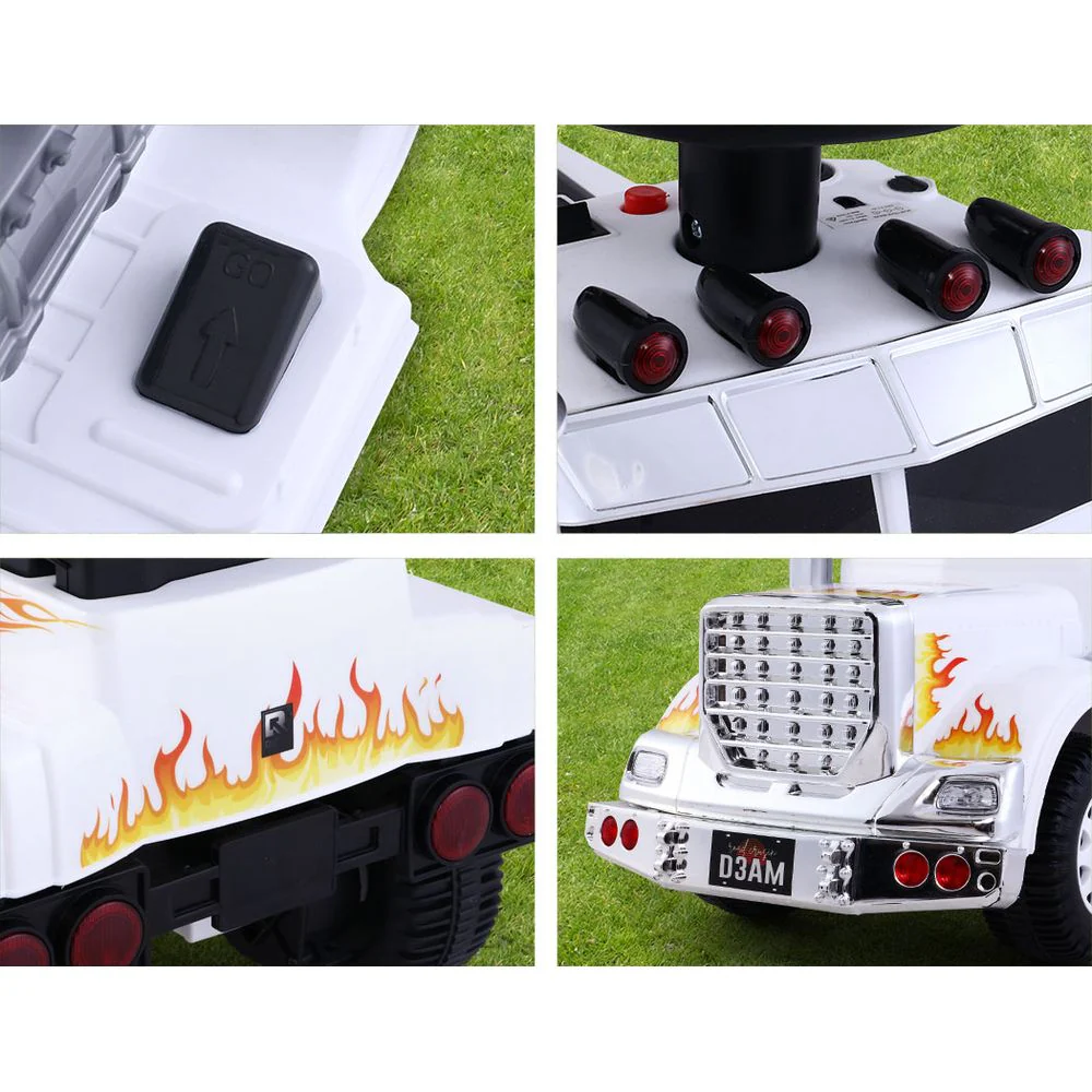 Ride On Cars Kids Electric Toys Car Battery Truck Childrens Motorbike Toy - White - Nurns