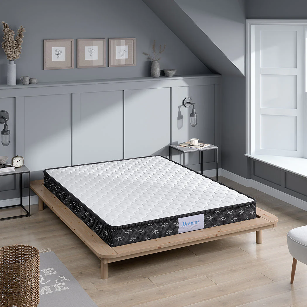 Cosseted Bed & Mattress Package with 16cm Mattress - Black & Wood Double - Nurns