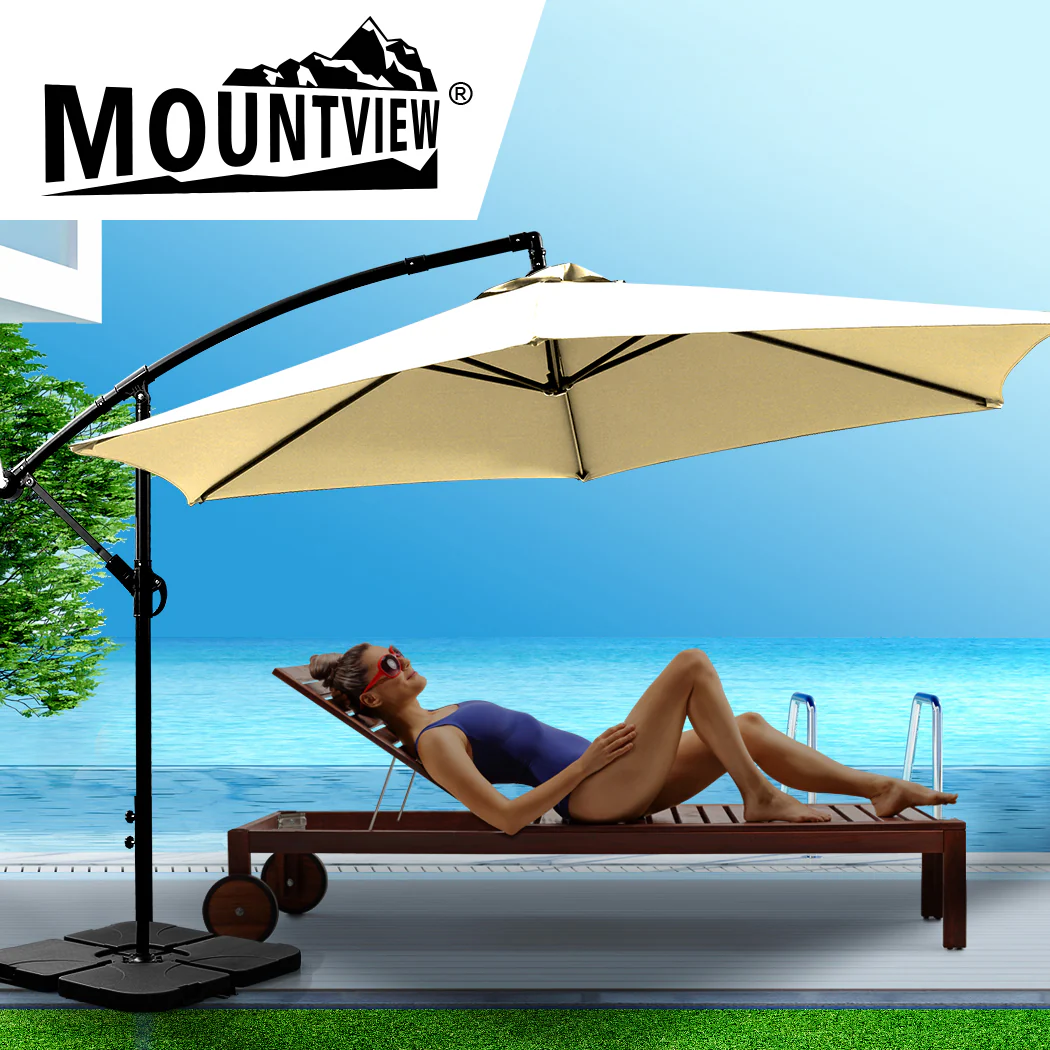 Mountview 3M Outdoor Umbrella Cantilever Grey - Nurns