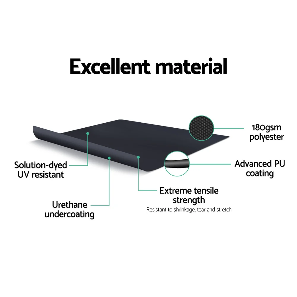 Instahut Side Awning Outdoor Blinds Sun Shade Retractable Screen 2x6M BK - Nurns