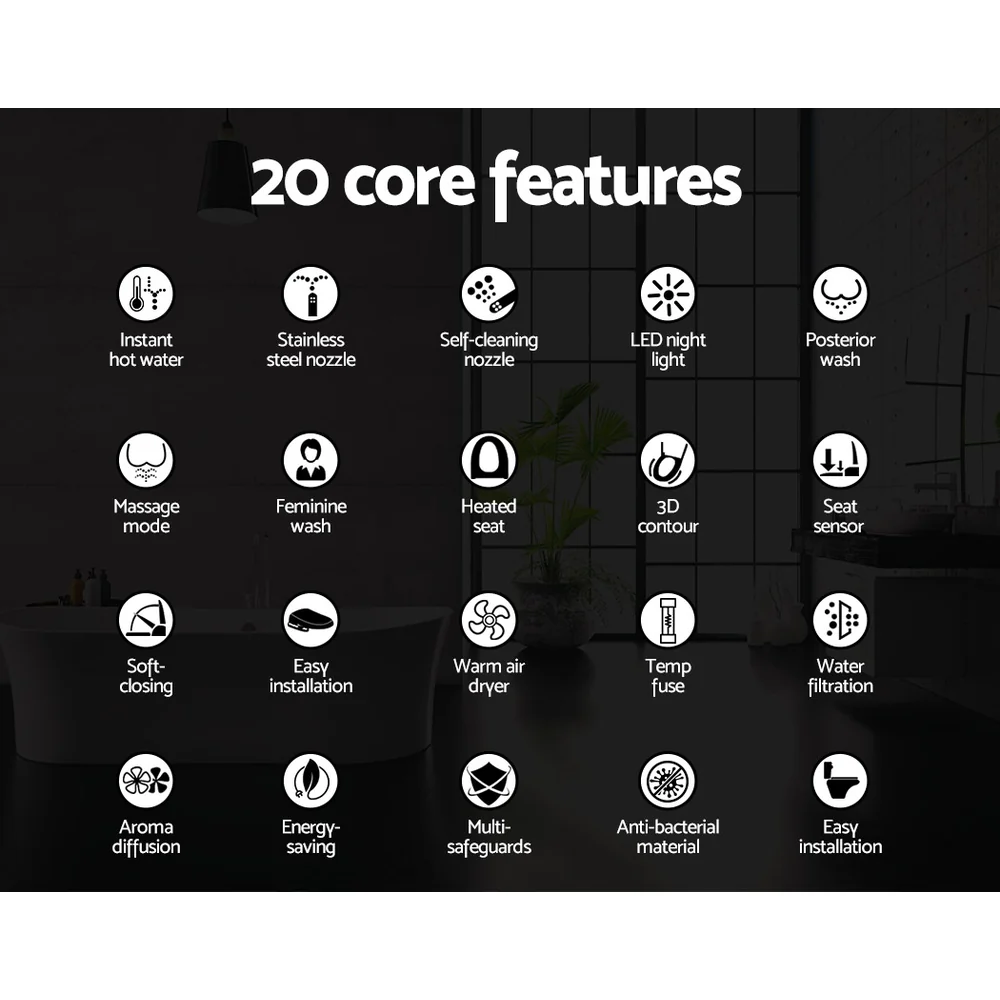 Electric Bidet Toilet Seat Cover Bathroom Spray Water Wash V-Shape - Nurns