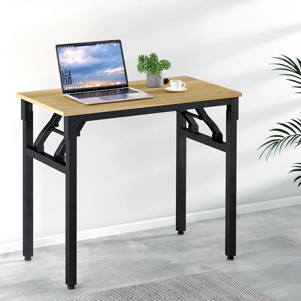 Artiss Computer Desk Laptop Table Bookshelf Desk Storage Rack Office Study Oak - Nurns