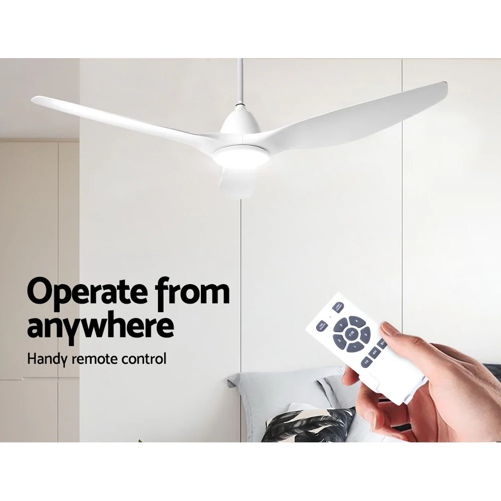 64'' DC Motor Ceiling Fan With Light LED Remote Control Fans 3 Blades - Nurns