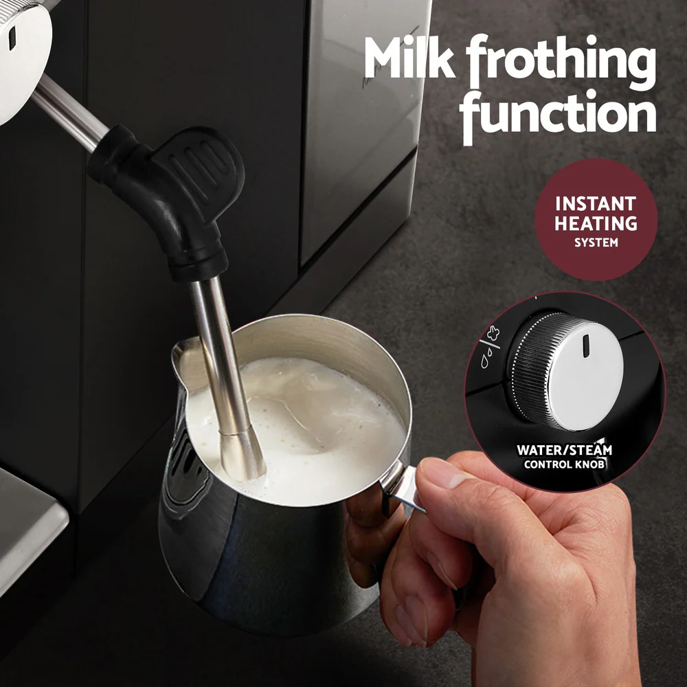 Devanti 20 Bar Coffee Machine Espresso Cafe Maker Black - Nurns