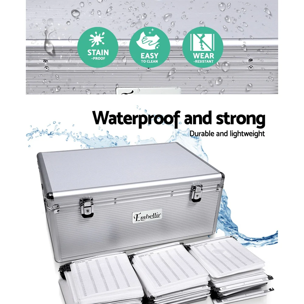 Embellir CD Case DVD Cases Storage Box 500 Discs Aluminium Case DVD Folders - Nurns