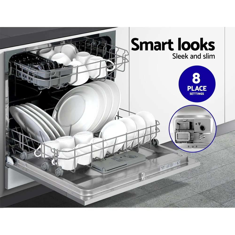 Devanti 8 Place Settings Benchtop Dishwasher Sliver - Nurns