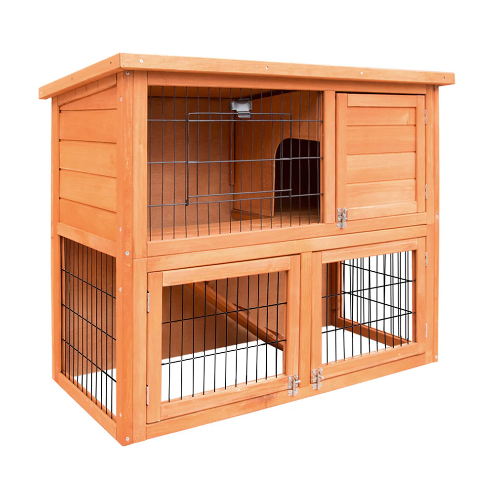 Rabbit Hutch Hutches Large Metal Run Wooden Cage Chicken Coop Guinea Pig - Nurns