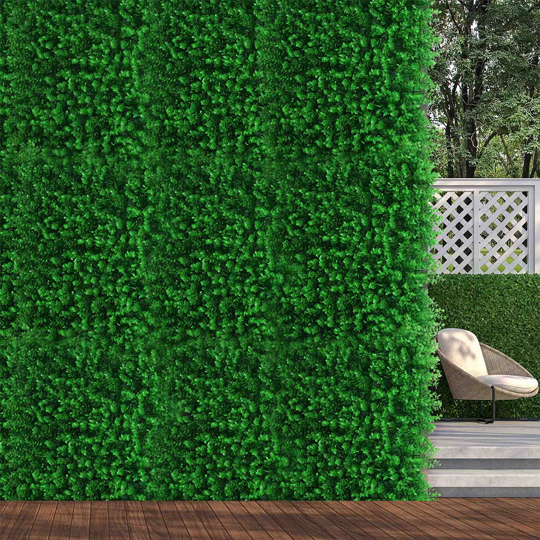 Artificial Boxwood Hedge Fence Fake Vertical Garden 10pcs - Nurns