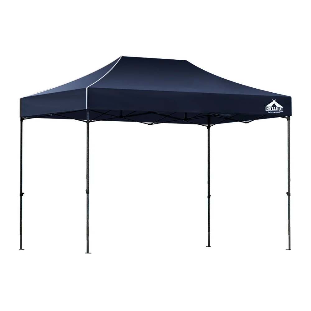 Instahut Gazebo Pop Up 3x4.5m w/Base Podx4 Marquee Folding Outdoor Wedding Camping Tent Shade Canopy Navy - Nurns