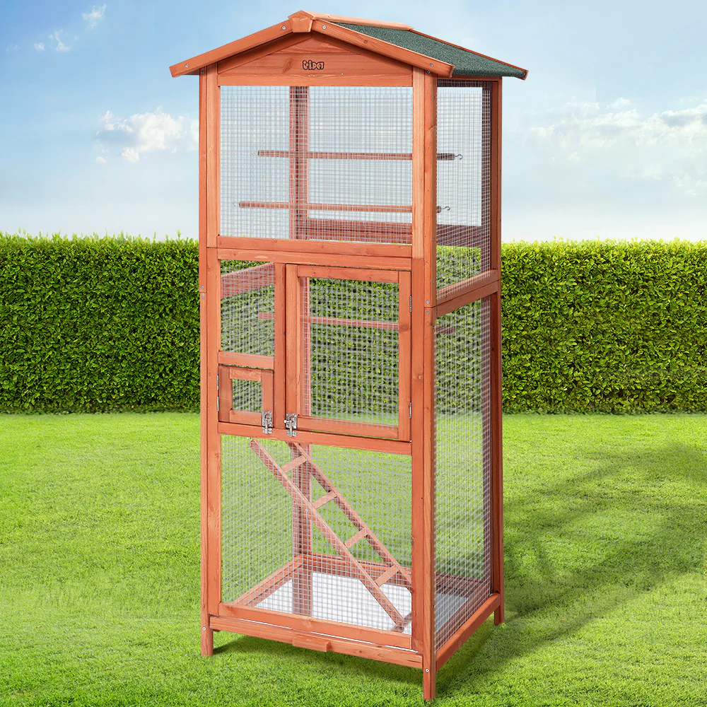 Bird Cage Wooden Pet Cages Aviary Large Carrier Travel Canary Cockatoo Parrot Extra Large - Nurns