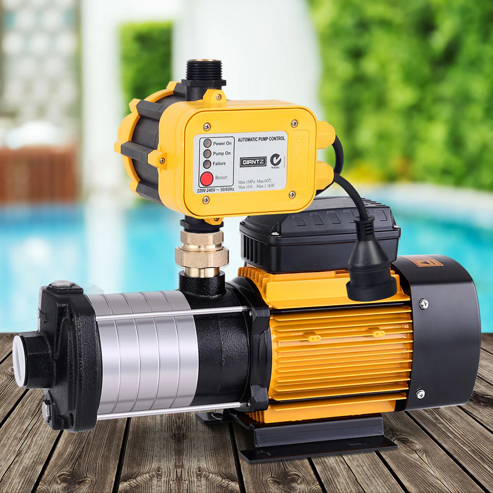 Garden Water Pump High Pressure 2500W 6-Stage Tank Irrigation - Yellow - Nurns