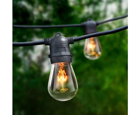 74m LED Festoon String Lights Outdoor Christmas Wedding Waterproof Garden Decor - Nurns