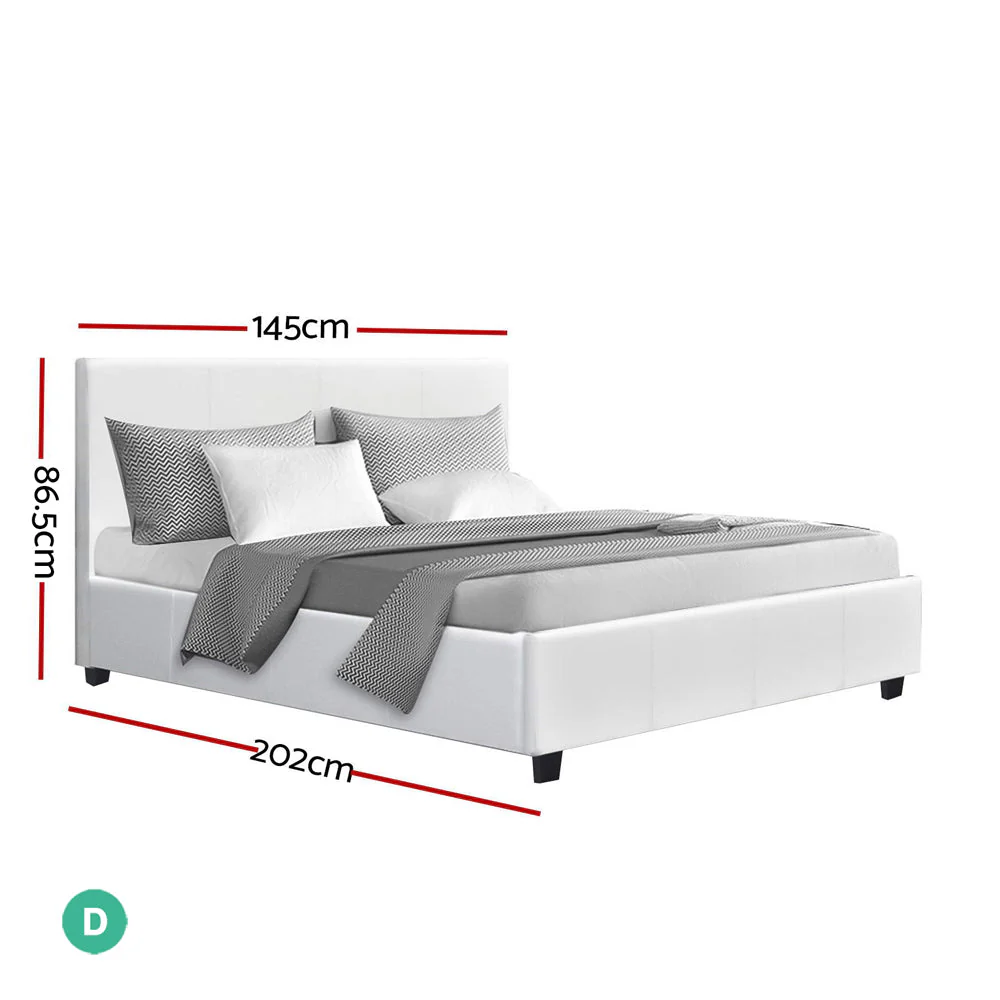 Saturn Bed & Mattress Package with 22cm Mattress - White Double - Nurns